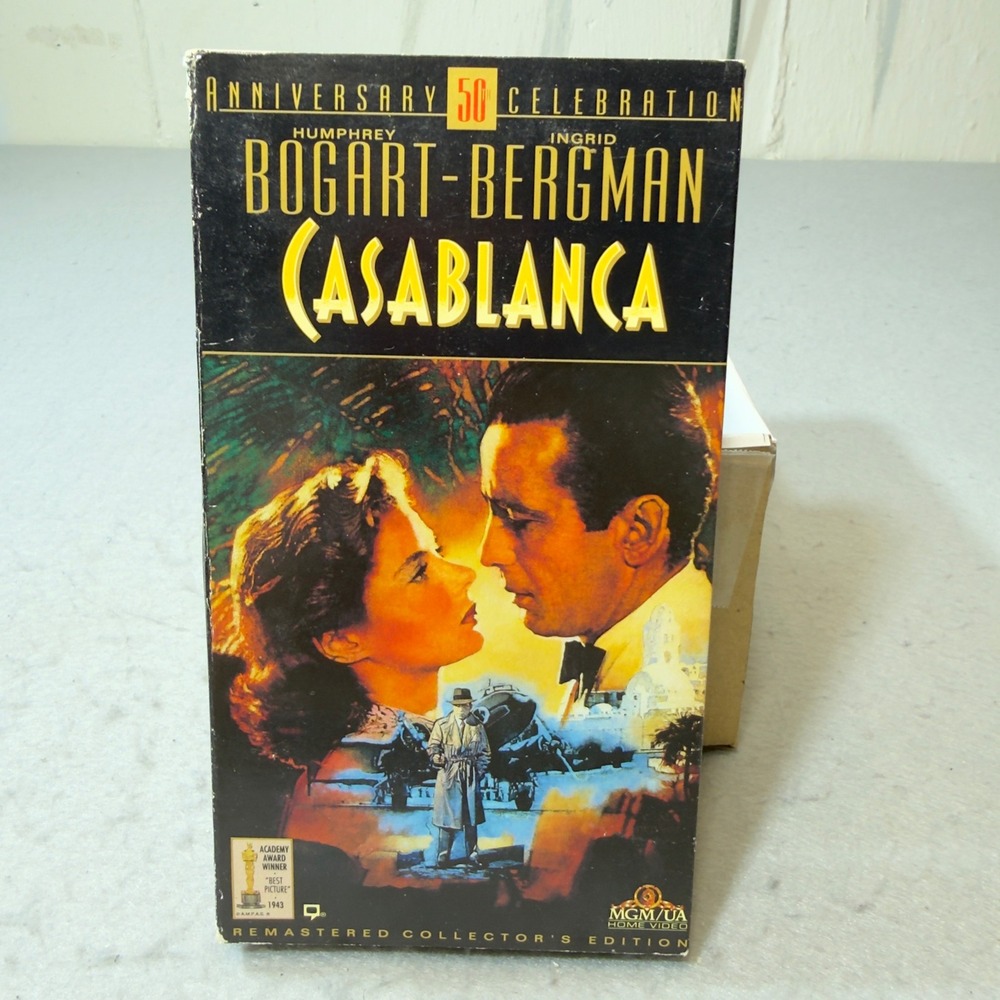 VTG Casablanca 1992 VHS 50th‎ Anniversary Edition Humphrey Bogart Ingrid Bergman